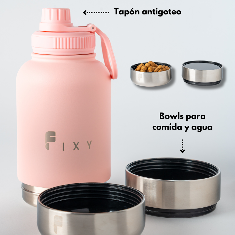 botella para perros rosa